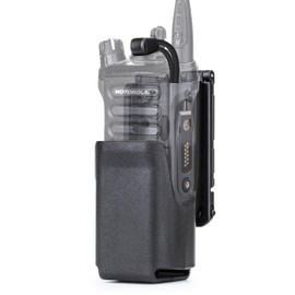 Zeadio Tactical Radio Holster for Motorola APX 6000 / APX 8000 - Hard Shell Radio Holder with Elastic Cord Retention, MOLLE Compatible Radio Pouch for Law Enforcement, Security & Tactical Use etc