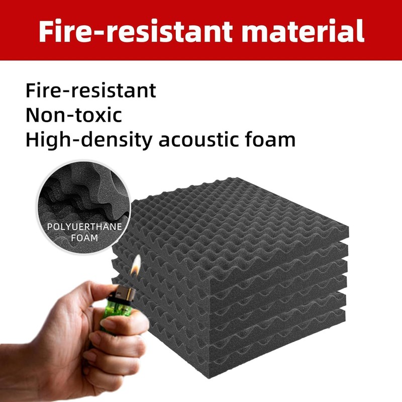 TEMGCUAM 2 Pack Sound Proof Foam Panels | 48"×24"×2" Egg