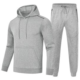 Rdruko Men's Sweat Suits 2 Piece Set Hooded Casual Jogging Workout Tracksuits Sweatsuits 2025 Outfit(Light Gray, US 3XL)