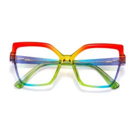 helena Retro Square Blue Light Blocking Reading Glasses Anti Glare Digital Reader Women's Oversized Blue Light Reading Glasses (rainbow, 1.75, multiplier_x)