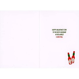 Pictura Hot & Spice Pepper Sauce Hey Hot Stuff Funny Valentine's Day Card for Husband