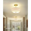 AUTELO Semi Flush Mount Ceiling Light, 12" Gold Light Fixtures