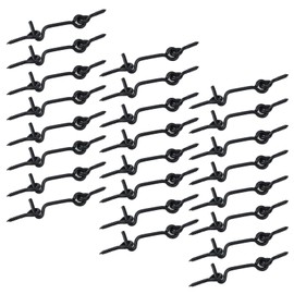 Antrader 2" Cabin Hook & Eye Door Lock Swivel Window Hook, Zinc Plated Steel (Set of 24, Black)