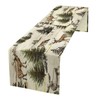 Rustic Woodland Table Runner, Wild Animal Bear Deer Fox Wolf