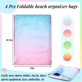 Sweetude 4 Pieces Mesh Drawstring Backpack Colorful Mesh Drawstring Bags Beach Bag for Swimming Gym Lightweight Swim Backpack Heavy Duty Sackpack for Adult Swimming Gear Sport