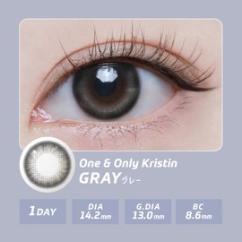 Colored Contact Lenses Hapa Kristin Hapa Kristin 1day 【Gray】One&Only Kristin 10-Pack Color Contact Lenses 1-Day Available with Prescription and Without 14.2mm (Gray/-0.00)