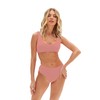 Women's High Waisted Scoop Neck Bikini Set (US, Alpha, X-Small,