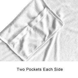 VOCOOL Chaise Lounge Pool Chair Cover Beach Towel Fitted Elastic Pocket Won't Slide 85" L x 30" W-White