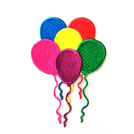 HHO Balloons Party Patch Iron On Sew On Cartoon Logo Iron on sew on Patch Sign Badge Symbol Patch Iron on Applique Embroidered Jacket T Shirt Costume