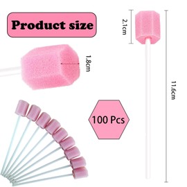 100 Pieces Mouth Swabs,Mouth Sponges on Stick for Elderly Mouth Swabs for end of Life Care Sponge on A Stick Mouth Sponges for Tooth Cleaning Tools for The Elderly, Babies, and Pets
