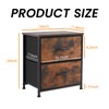 Night Stand Set of 2,2 Drawer Nightstand with Metal Frame