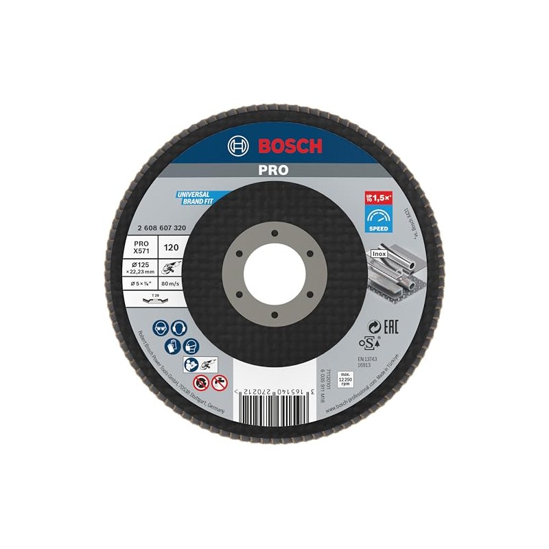 Bosch 1x PRO Metal X571 Flap Disc Angled Version Fiber