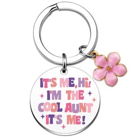 Wrpixe Cool Aunt Gifts Cute Aunt Keychain Auntie Gift Ideas for Women Birthday Gifts for Aunts from Niece Nephew Christmas Mothers Day Presents for Aunts Funny Auntie Pregnancy Announcement Gift