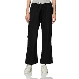 Dickies Women's Signature Mid Rise Drawstring Scrubs Cargo Pant, Black, Small Petite