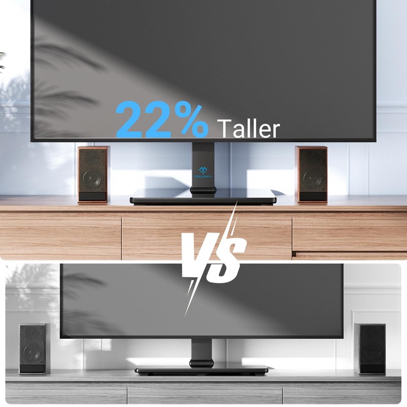 PERLESMITH Universal Swivel TV Stand for 37-77 inch TVs, Table