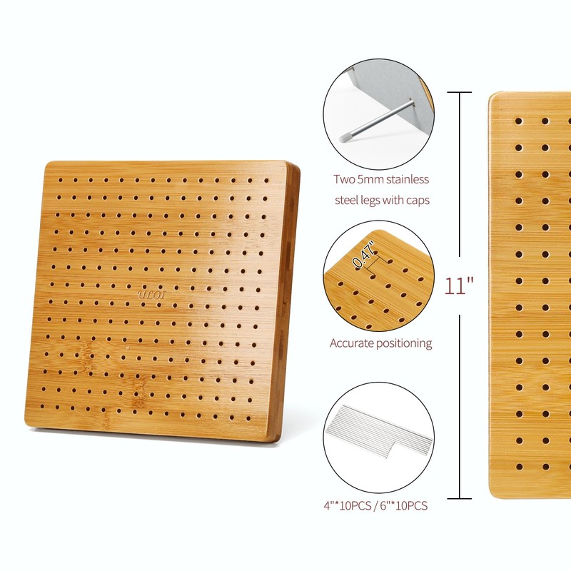 7.8"Crochet Blocking Board - Upgraded Style with 4 Tension Rods