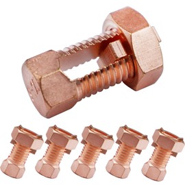 Split Bolt Wire Connector TJ-16, 6 Pack High Strength Copper Grounding Clamps, Ground Wire Connector for 6/7/8 AWG Bare Wire, Electrical Grounding Bonding Clips