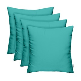 RSH DECOR: Sunbrella Square Throw Pillows Set of 4 | 24" x 24" | Water and Fade-Resistant Performance Fabric | Outdoor Pillow Covers with Down-Alternative Inserts | Canvas Aruba