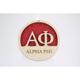 Sorority Shop Alpha Phi - Laser Carved Greek Letter Ornament - 3" Round