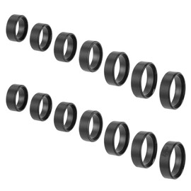 UNICRAFTALE 14 Pieces 7 Sizes Stainless Steel Ring Blanks Finger Ring Making Accessories Black Plain Wide Band Ring Making Kits Knuckle Ring Set Round Blank Rings for Jewellery Making, Stainless Steel