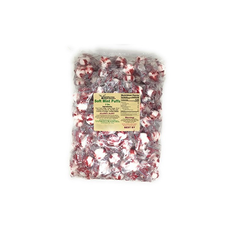 Holiday Mint Puffs, Individually Wrapped - 2 Pounds, Bulk