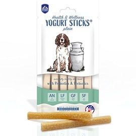 Yogurt Sticks | Prebiotic & Probiotics | Protein Rich - Lactose Free - Gluten Free - Corn Free - Grain Free | USA Made | for All Breeds | 6 pieces of Droolicious Yogurt Sticks | Yogurt Flavor