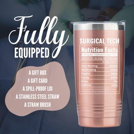 Onebttl Surgical Tech Gifts, Surgical Technology for the Surgical Technologist, Insulated 20oz Stainless Steel Travel Tumbler with Straw and Lid