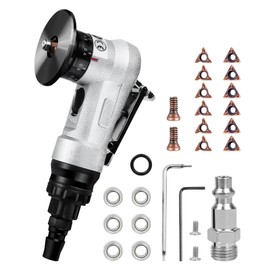 Pneumatic Chamfering Tool Handheld, Mini Aluminium Alloy Air-Powered Chamfering Machine Trimming, 45° Arc Corner with 1/4 Inch Air Inlet for Metal Wood Deburring Beveling (C&R Angle Blades)