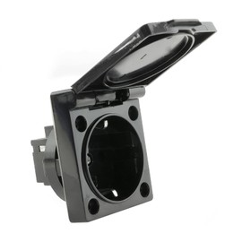 BeMatik Flush-Mounted Socket IP44 with Black Cap Screws
