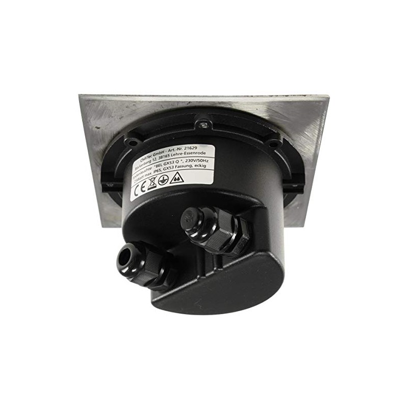 Ceiling light "BEL GX53 Q, 4eckig, IP65, Stainless Steel