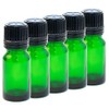 Aura 10ml GREEN Glass Bottles with Black T/E Caps &