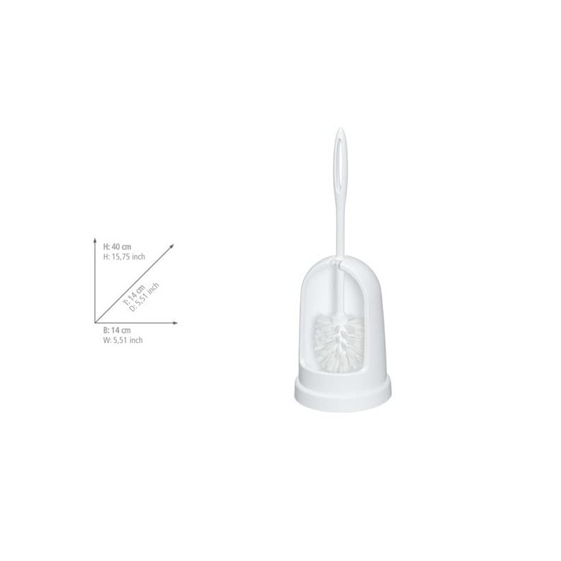 Wenko 19619100 WC brush set Standard White, Plastic, 13 x