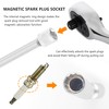 GTLM Extended Magnetic Spark Plug Wrench, 35 cm Long, 360