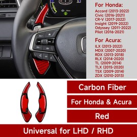 OYDDL 2 x Steering Wheel Shift Paddle Extension Shift Paddle Sticker Cover Trim Compatible with Honda Accord/Civic/Odyssey/Spirior/Avancier/Acura/Inspire/Life Accessories - Red