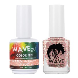 WAVEGEL Soak-Off Gel & Nail Lacquer Matching Duo Set - Simplicity Collection - #P206 Because I'M Happy I 0.5 Oz