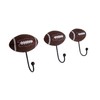 Wowser Football Wall Hooks, Set of 3, Sporty Interior Design,