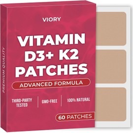VIORY Parches D3/K2 (Paquete De 60): Parches Naturales Para Mujeres Y Hombres, Con Magnesio, Concentración, Energía, Reafirmación Y Apoyo Bariátrico, Fórmula Mejorada 1 Unidad (Paquete De 60)