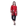 LA CERA Plus Size Women's Jacquard Crane Jacket Red