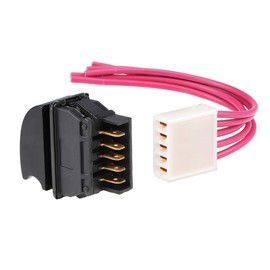 uxcell Universal 5 Pin Car Window Switch Car Control Rocker Switch Master With Switch & Wiring Harness Momentary Glass Lifter Switch DC 12V