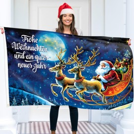 Christmas Flag 90 x 150 cm with Eyelets - Christmas Flag Merry Advent Season - Vivid Digital Print - Flag Advent - Flag Christmas - Double Stitching