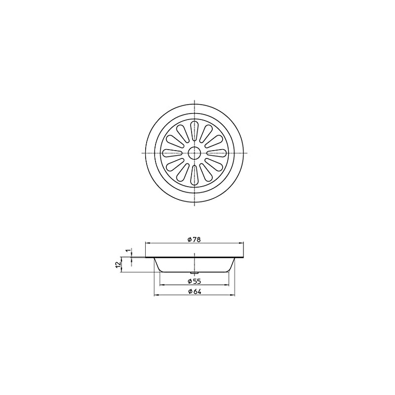 SANEI PH65F-2 Sink Drain Plug Dish, For Mini Kitchens, Outer