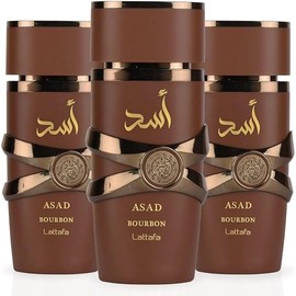LATTAFA Asad Bourbon Eau De Parfum Spray 100ML (3.4 OZ) A Rich & Inviting Scent That Blends Spicy, Sweet & Warm Notes For A Sensual Finish. (Pack of 3)