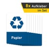 Recycling Stickers Set of 8 Paper Bin 10 x 15