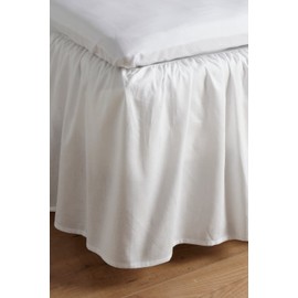Jotex Zack Valance Bed Skirt, 100% High-Quality Organic Cotton, Height 45 cm, White, 180 x 200 cm