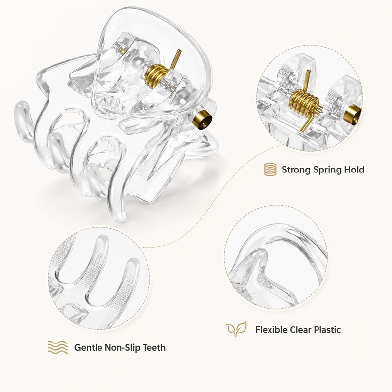 40 Stück Mini Haarspangen,1.5cm Kleine Haarschmuck Haarspangen Transparente