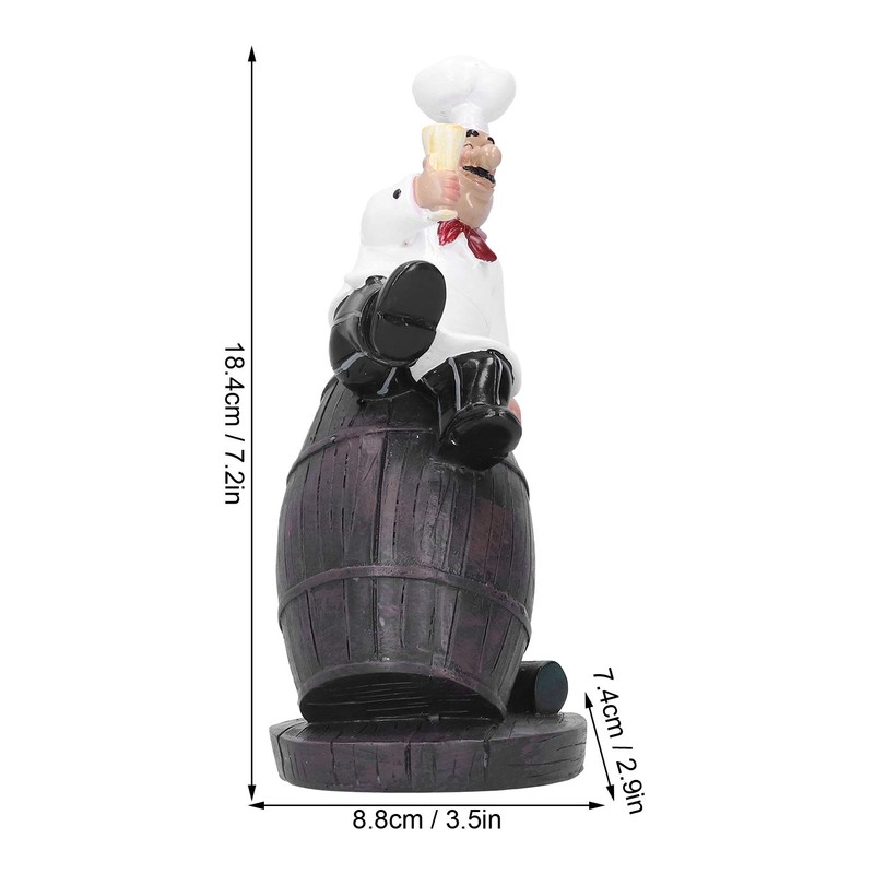 Jwthee Resin Chef Statue, Italian Chef Figurines Fat Chef Kitchen