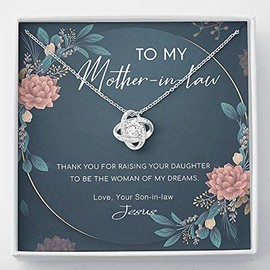 LongRelationship Mother in Law Gifts Necklace from Son in Law with Name Jesus Perfect Present for Mother in Law Jewelry Mom Necklaces for Women