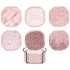 UMIRRO Pink Coasters for Drinks with Holder, Absorbent Felt Coasters