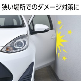 Seiwa K436 Car Exterior Goods J Type Door Mall Door Guard 2.2 ft (6 m), Clear x Chrome