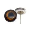 Handmade Pair Medium Brown Dog Glass Eyes On Wire Pin